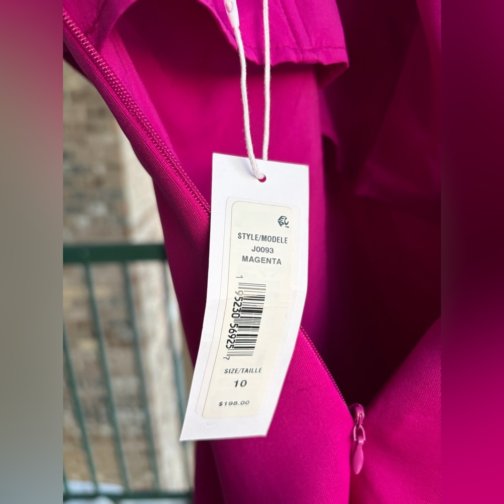 🆕 🌸 Jewel Badgley Mischka Magenta Rosette Mini Dress Size 10 Scuba Party Chic - Picture 12 of 17